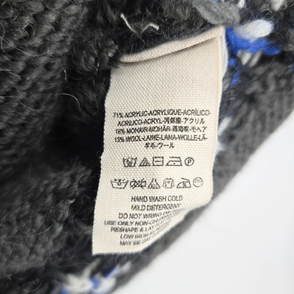 Free People Frosted Fair Isle Gray‎ Blue Cardigan Sweater